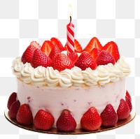 PNG Strawberry cake with candle