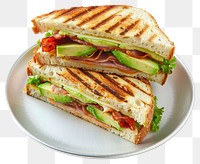 PNG Grilled avocado bacon sandwich