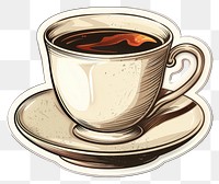 PNG Coffee cup sticker beverage saucer drink.