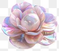 PNG Iridescent flower with pearl center