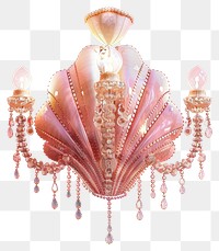 PNG Elegant pink chandelier with crystals