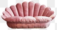 PNG Elegant pink shell-shaped sofa