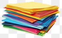 PNG Colorful stacked paper sheets