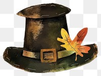 PNG Rustic Pilgrim hat autumn leaf