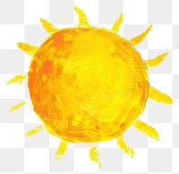 PNG hand drawn bright yellow sun illustration