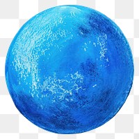 Vibrant blue textured planet illustration