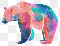 PNG  Colorful abstract bear illustration