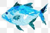 Vibrant blue fish illustration art