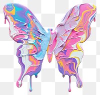 PNG Colorful abstract dripping butterfly