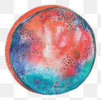 Vibrant abstract watercolor planet illustration