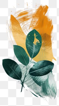 PNG Abstract botanical leaf art