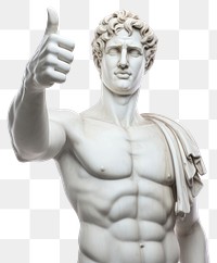 PNG Classical statue giving thumbs up