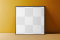 PNG square black photo frame mockup, transparent design