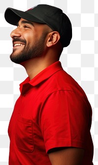 PNG Smiling man in red shirt