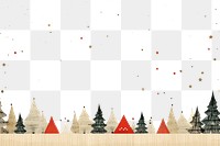 PNG Whimsical winter forest border, transparent background