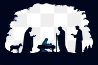 PNG nativity scene silhouette frame, transparent background