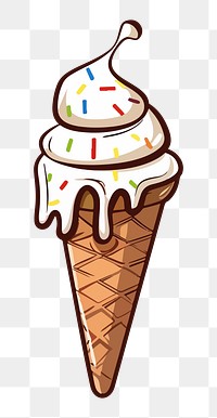 PNG ice cream cone element, transparent background