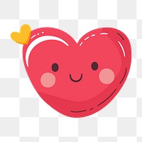 PNG cute heart character element, transparent background