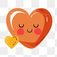 PNG cute heart character element, transparent background