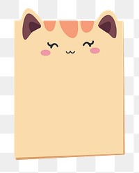 PNG Cute cat sticky notes illustration, transparent background