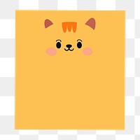 PNG Cute cat sticky notes illustration, transparent background