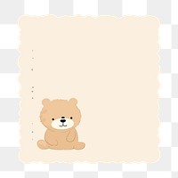 PNG Cute bear paper notes illustration, transparent background