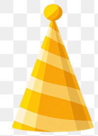 PNG Yellow striped party hat illustration