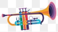 PNG Colorful trumpet musical instrument illustration