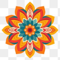 PNG Colorful geometric floral mandala