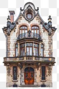 PNG Art nouveau house architecture building window.