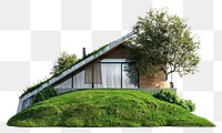 PNG Small modern ecofriendly house architecture grassland building.