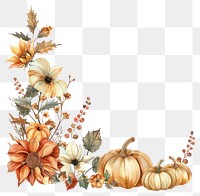 PNG Autumn floral pumpkin corner illustration