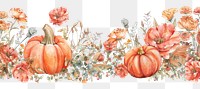 PNG Autumn floral pumpkin illustration