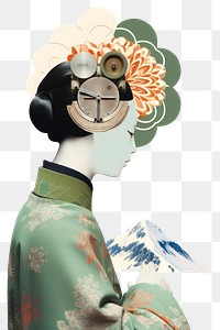 PNG Geisha, abstract, mountain, serene, art