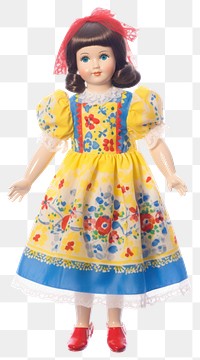 PNG Vintage doll with floral dress