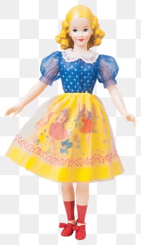 PNG Vintage doll in colorful dress