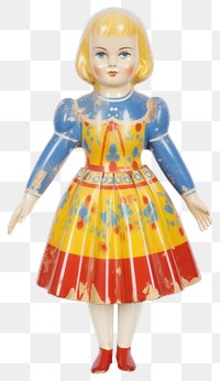 PNG Vintage painted doll figurine