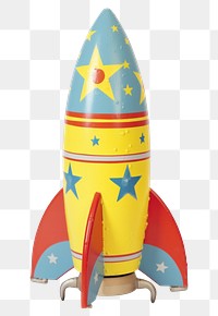 PNG Colorful retro toy rocket