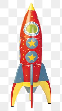 PNG Colorful toy rocket ship illustration