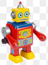 PNG Colorful vintage toy robot