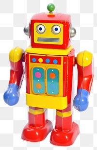 PNG Colorful vintage toy robot