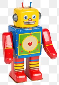 PNG Colorful vintage toy robot