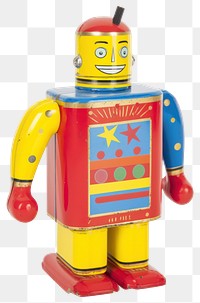 PNG Colorful vintage toy robot