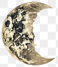 PNG Vintage crescent moon illustration