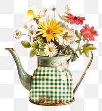 PNG Flower in tea pot cookware pottery blossom.