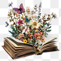 PNG Floral book butterfly nature illustration