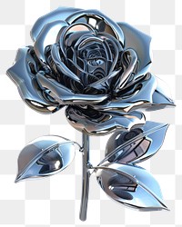 PNG Futuristic metallic rose illustration