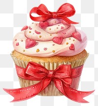 Cupcake with red hearts