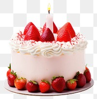 PNG Birthday strawberry cake dessert produce cream.