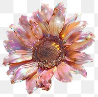 Glittering iridescent sunflower art